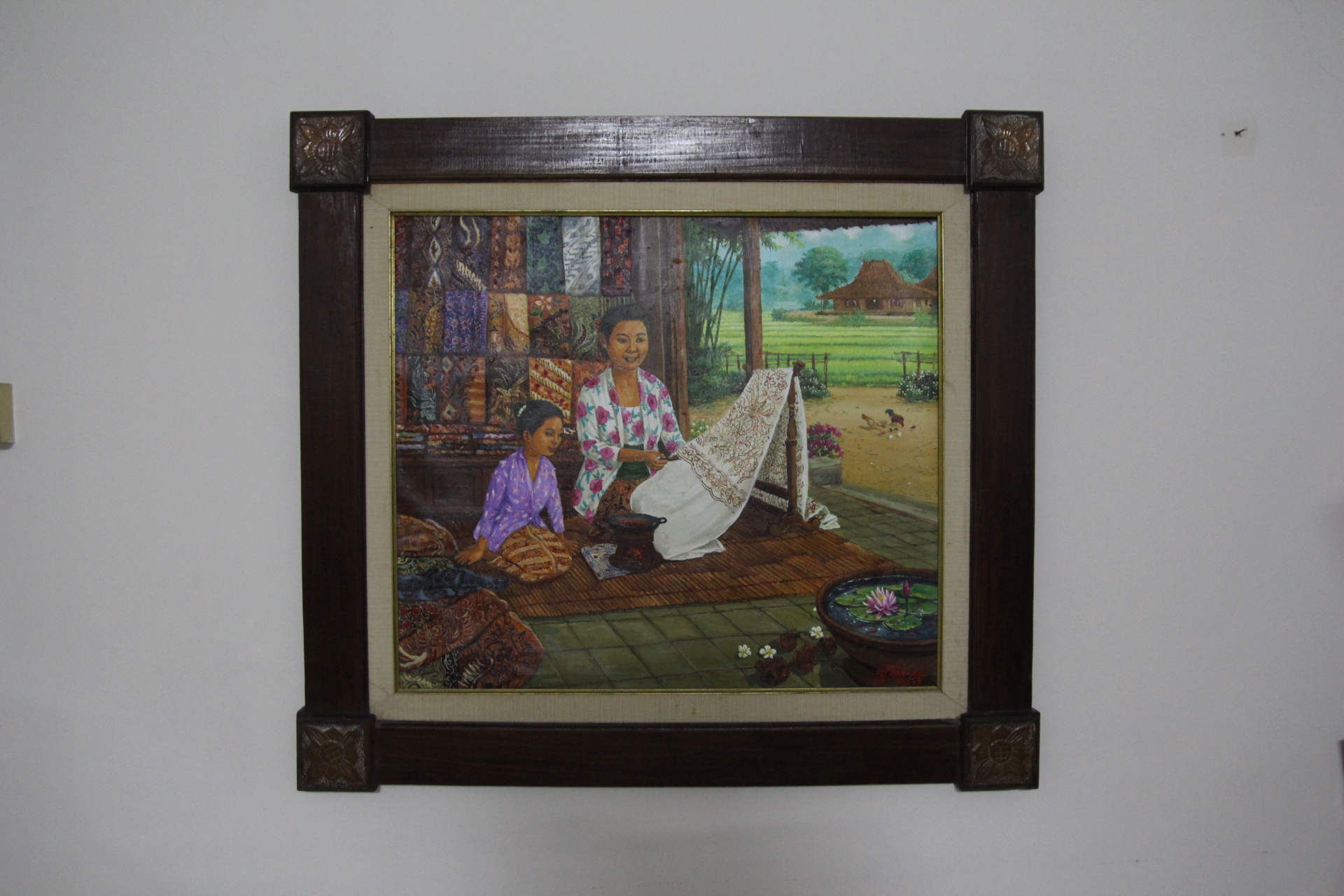 Lukisan Cak Min "Ajar Mbatik" 80x70 cm (2025)